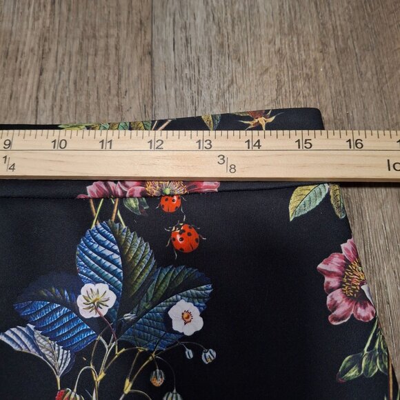 Ted Baker London Botanical Size 3 Ladybug Print Pencil Skirt With Asymmetric Hem - Picture 5 of 8